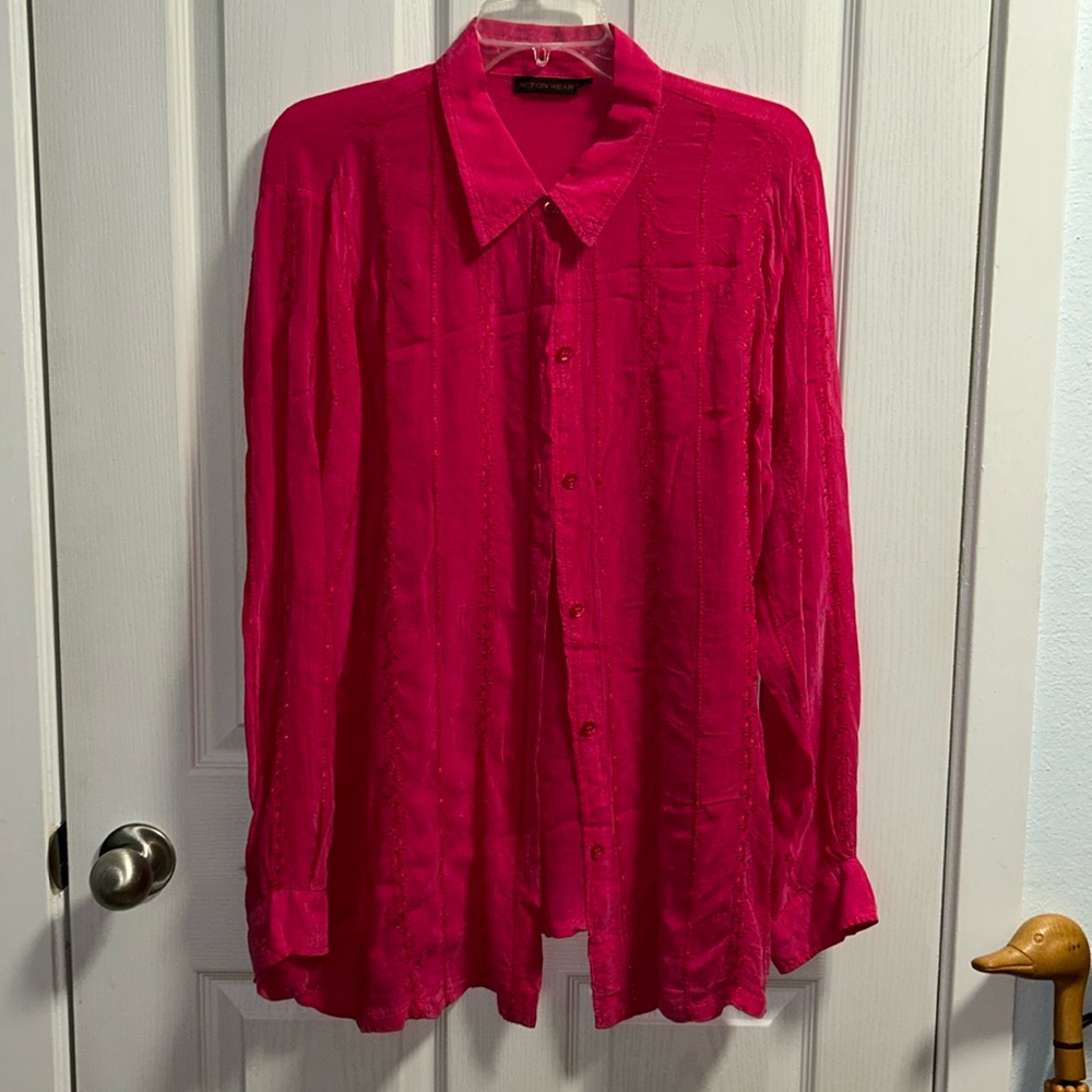 Vintage Action Wear Silky Pink long sleeve